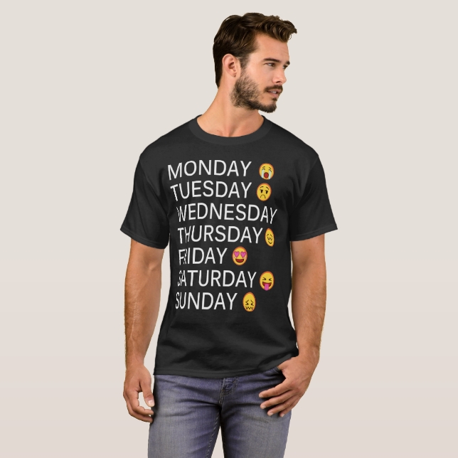 Camiseta Segunda-feira terça-feira quarta-feira